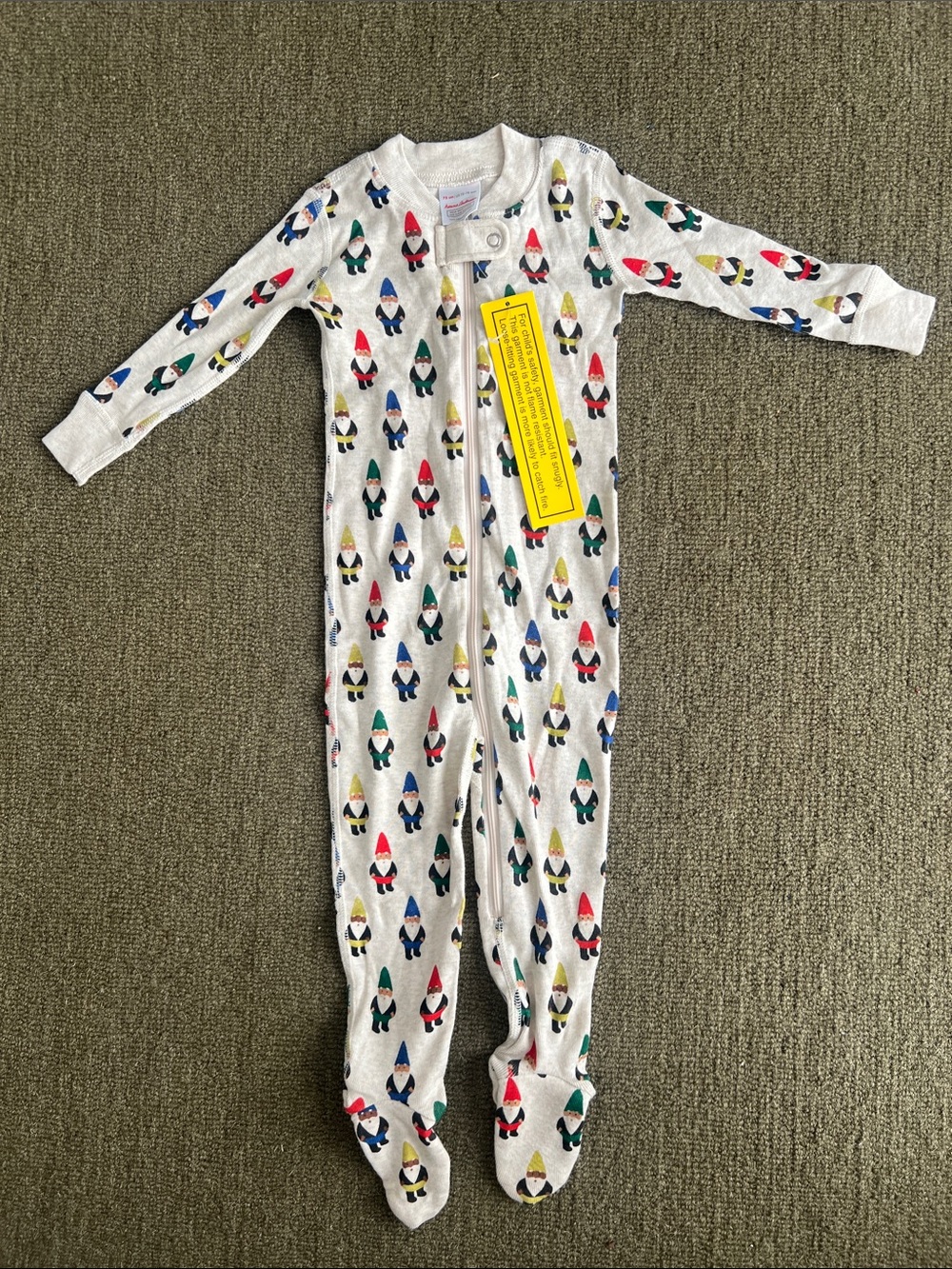 Hanna Andersson Gnome Print Zip Footed One-Piece